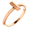 14k Rose Gold Stackable Bar Ring with Beveled Edge
