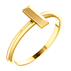 14k Yellow Gold Stackable Bar Ring with Beveled Edge