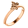 14k Rose Gold Stackable Butterfly Ring
