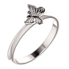 14k White Gold Stackable Butterfly Ring