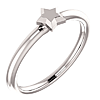 14k White Gold Stackable Star Ring