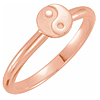 14k Rose Gold Stackable Yin Yang Ring