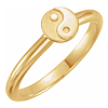 14k Yellow Gold Stackable Yin Yang Ring