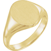 14k Yellow Gold Ladies' Oval Signet Ring with Solid Back 12x10mm