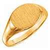 14k Yellow Gold Solid Back Oval Signet Ring 11 x 9mm 