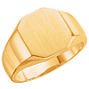 14k Yellow Gold Octagonal Signet Ring 11mm x 9mm