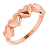 14k Rose Gold Five Hearts Ring