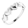 14k White Gold Five Hearts Ring