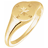 14k Yellow Gold Compass Signet Ring