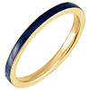 14k Yellow Gold Dark Blue Enamel Stackable Ring Size 7