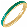 14k Yellow Gold Green Enamel Stackable Ring Size 7