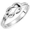 14k White Gold Grooved Knot Ring