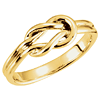 14k Yellow Gold Grooved Knot Ring