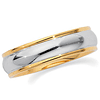 18k Gold and Platinum 6mm Wedding Band with Rounded Edges
