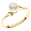 14kt Yellow Gold Akoya Cultured Pearl Bypass Ring