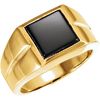 14kt Yellow Gold Men's 10mm Square Onyx Ring