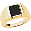 14kt Yellow Gold Men's 10x8mm Onyx Ring