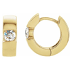 14k Yellow Gold 1/2 ct tw Diamond Solitaire Hinged Hoop Earrings