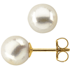 14kt Yellow Gold White Akoya Cultured Pearl Stud Earrings