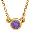14kt Yellow Gold 1/4 ct Amethyst Bezel 16in Necklace