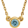 14kt Yellow Gold 1/4 ct Aquamarine Bezel 16in Necklace