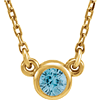 14kt Yellow Gold 2/5 ct Blue Zircon Bezel 16in Necklace