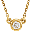 14kt Yellow Gold 1/4 ct Diamond Bezel 16in Necklace
