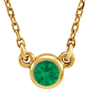 14kt Yellow Gold 1/4 ct Emerald Bezel 16in Necklace