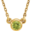 14kt Yellow Gold 1/4 ct Peridot Bezel 16in Necklace
