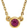 14kt Yellow Gold 1/4 ct Pink Tourmaline Bezel 16in Necklace