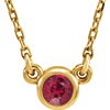 14kt Yellow Gold 1/3 ct Ruby Bezel 16in Necklace