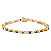14k Yellow Gold Sapphire & 2 3/8 ct tw Diamond Line Bracelet