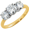 14k Two-tone Gold 1.75 ct 3-Stone Forever One Moissanite Ring
