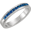 14k White Gold 1/3 ct tw Sapphire Classic Channel Set Anniversary Band