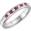 14k White Gold Diamond and Ruby Classic Channel Set Anniversary Band