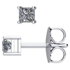 14kt White Gold 1/4 ct Square Diamond Stud Earrings