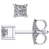 14kt White Gold 1/3 ct Square Diamond Stud Earrings