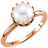 7mm Freshwater Cultured Pearl Crown Ring 14k Rose Gold