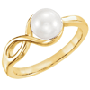 14k Yellow Gold Freshwater Cultured Pearl Infinity Ring