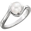 14kt White Gold 7mm Freshwater Cultured Pearl Wrapped Ring