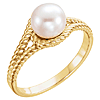 14k Yellow Gold 7mm Freshwater Cultured Pearl Wrapped Rope Ring