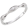14kt White Gold Stackable 1/10 ct Diamond Pointed Oval Ring