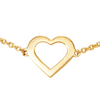 14kt Yellow Gold 7in Heart Charm Bracelet
