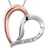 Rose Gold-plated Sterling Silver .02 ct Diamond Heart 18in Necklace