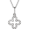 14kt White Gold Dainty Diamond Cross 16in Necklace