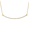 14kt Yellow Gold 1/6 ct Diamond Curved Bar on 18in Necklace