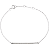 14k White Gold 1/6 ct Diamond Bar Adjustable Bracelet