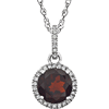14kt White Gold 1.6 ct Garnet Necklace with Diamonds