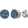 14kt White Gold 3/8 ct Blue Diamond Cluster Earrings