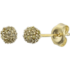 14kt Yellow Gold 1/3 ct Yellow Diamond Pave Ball Stud Earrings